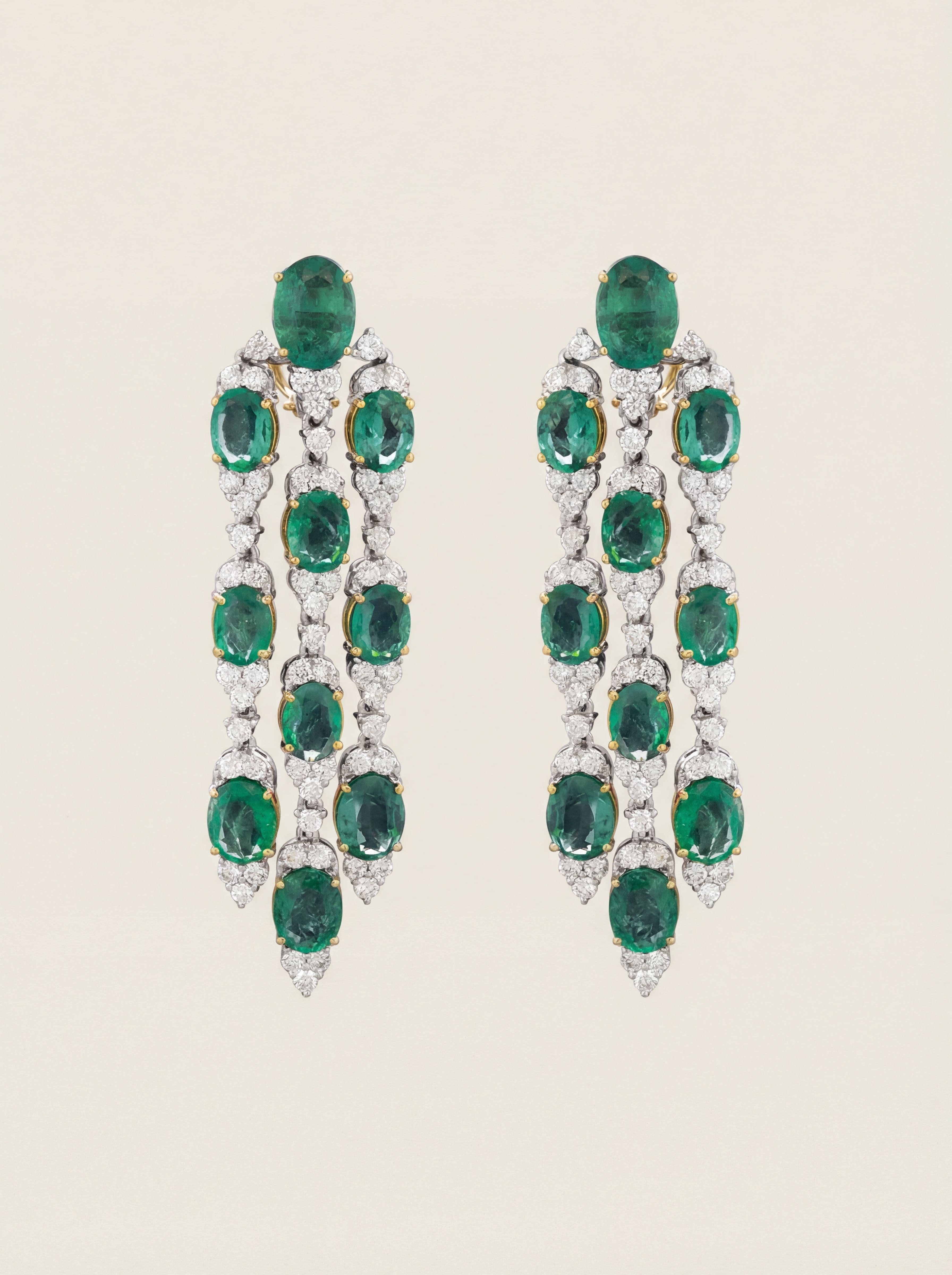 High end emerald earrings