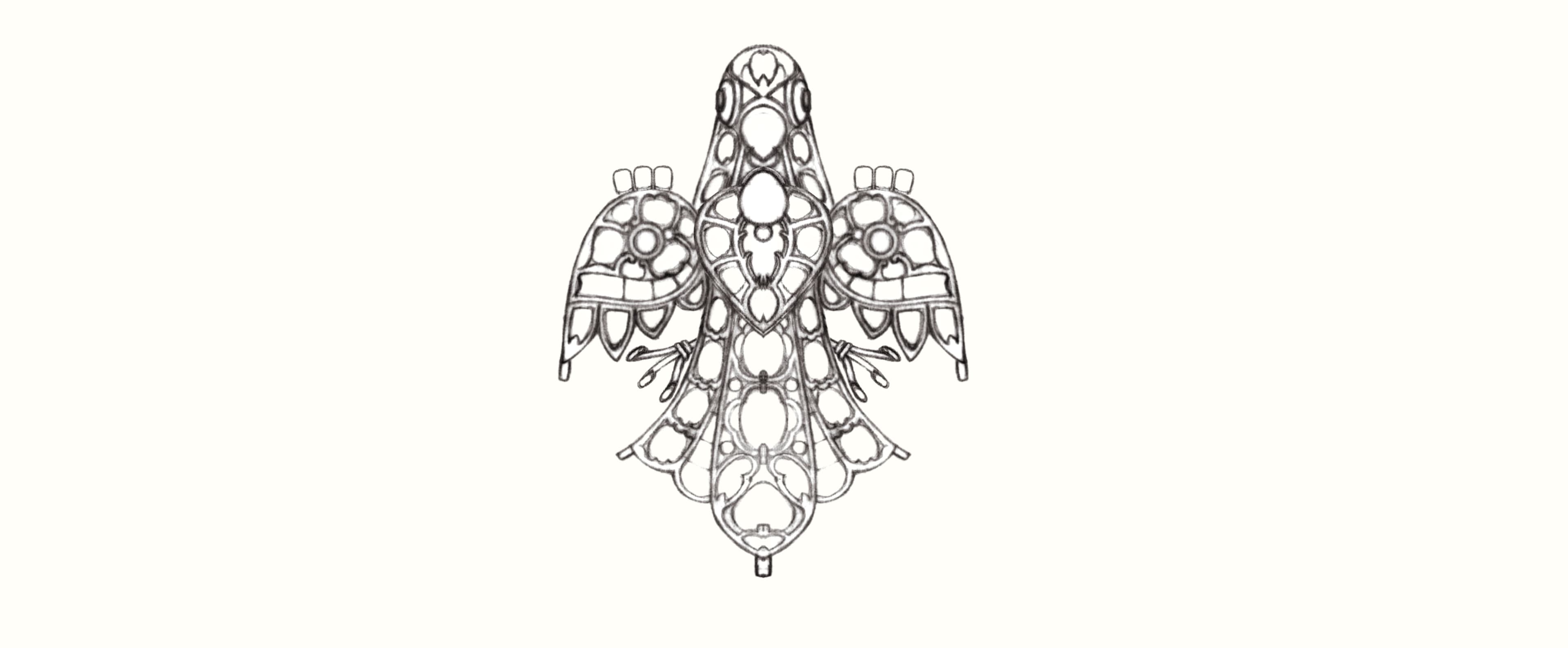 bird brooch sketch 