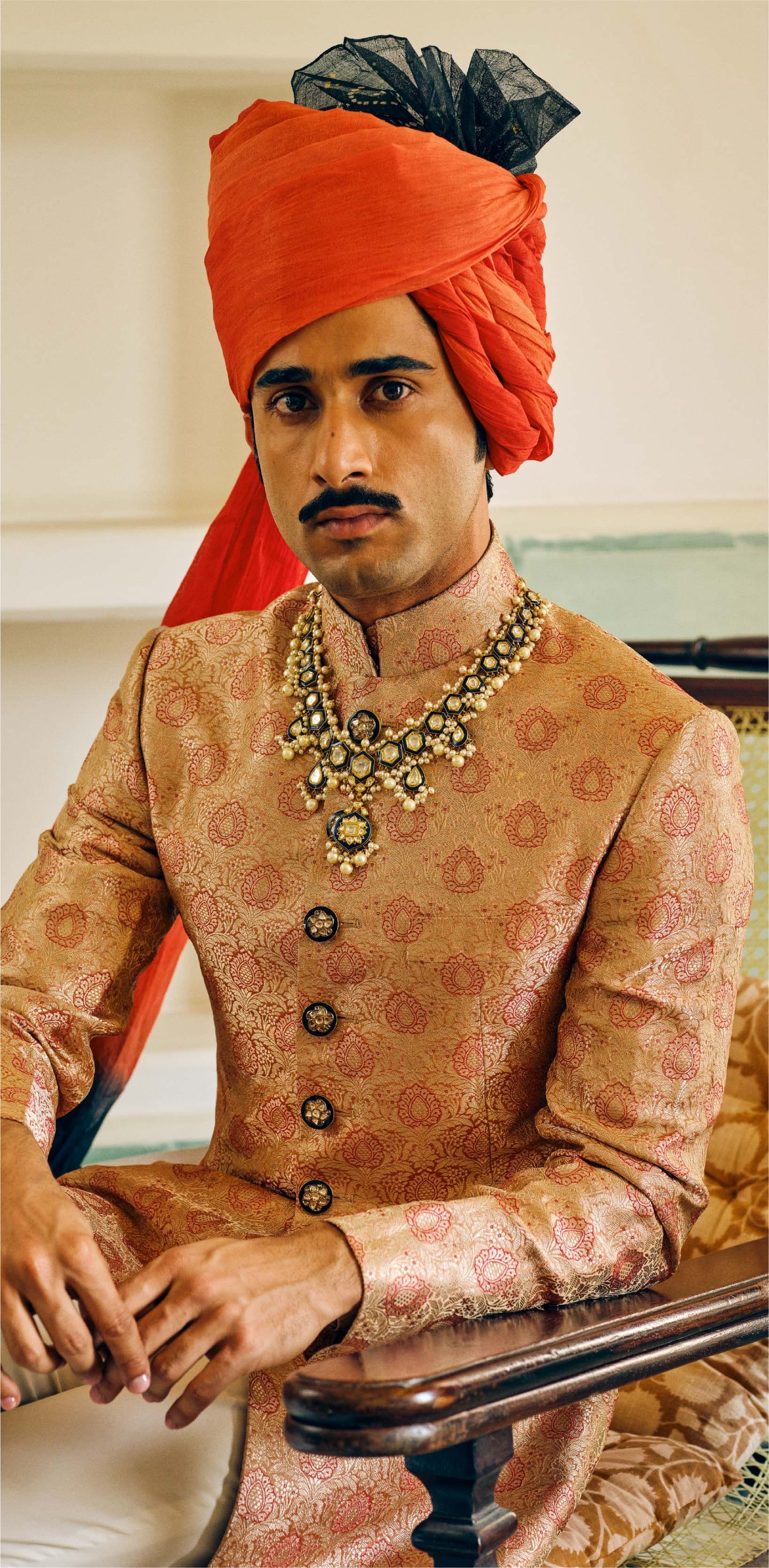 Portrait in orange turban