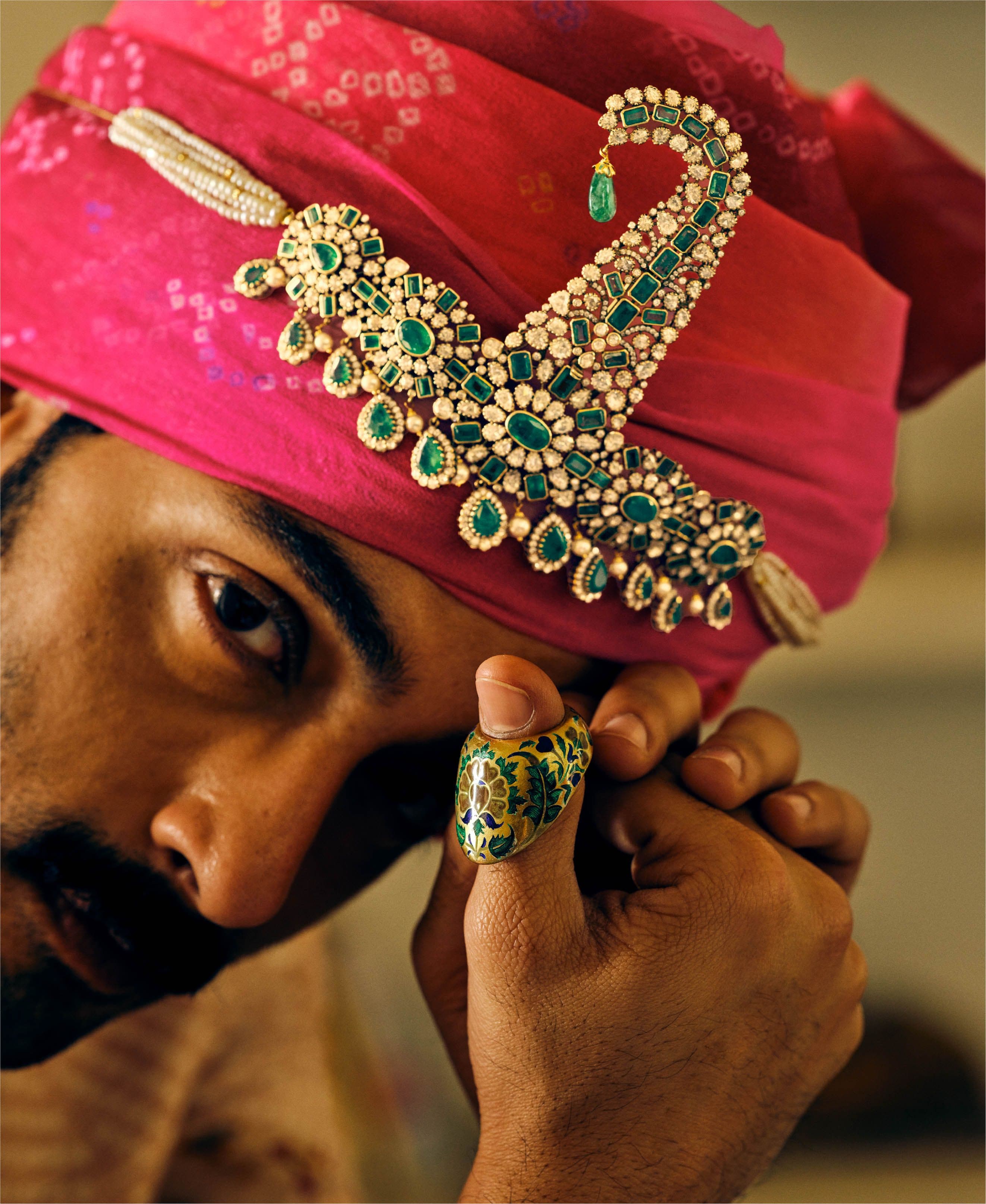 Turban with sarpech, view two