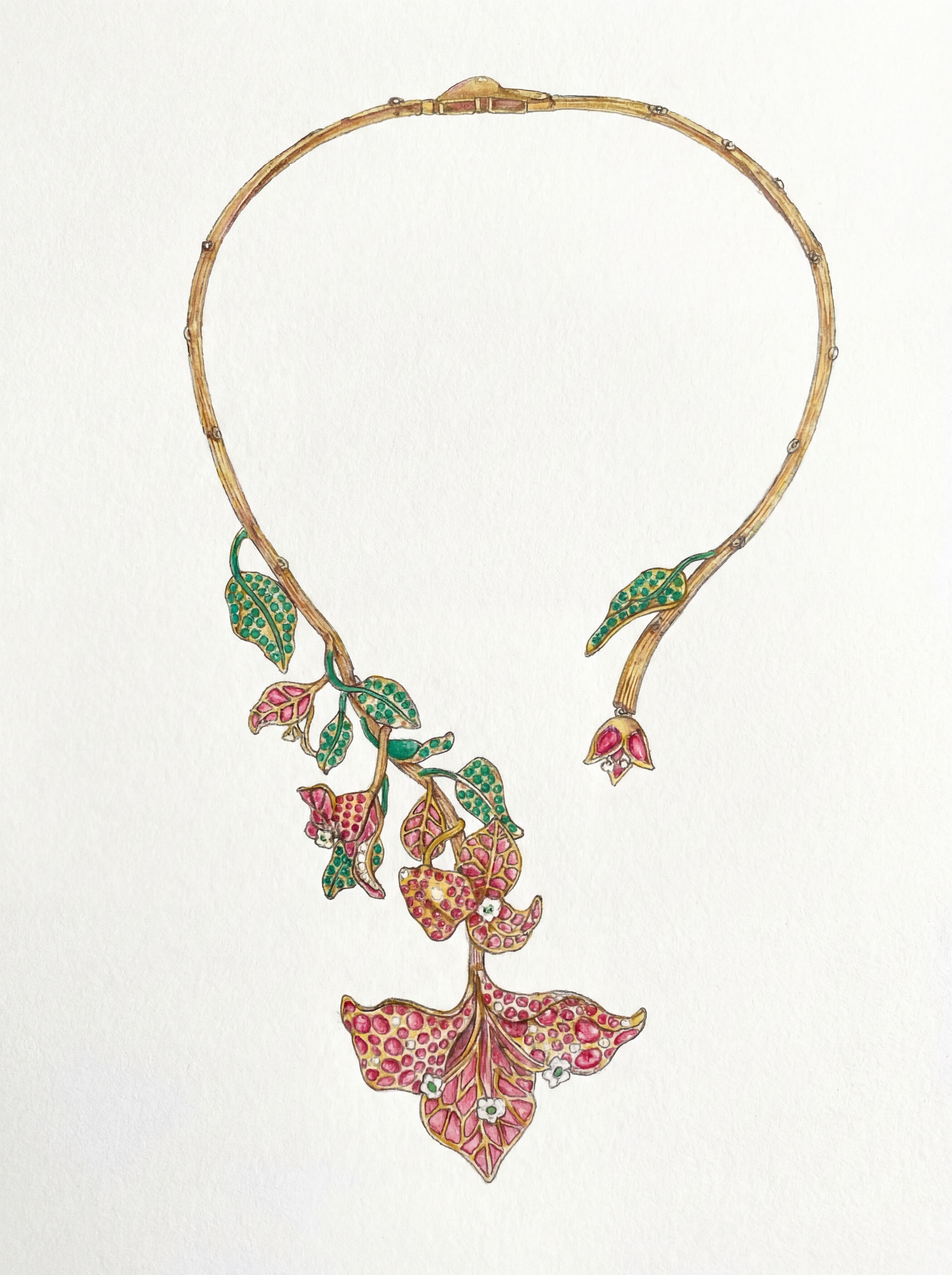 French enamel necklace