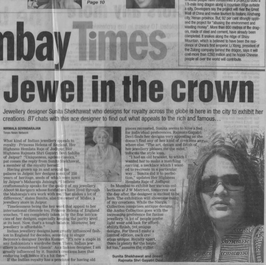 Featured in Jewel in the crown Bombay Times